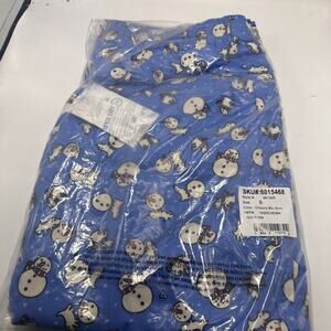 Lands' End Women's Pajama Set Knit Long Sleeve T-Shirt and Flannel Pants Small